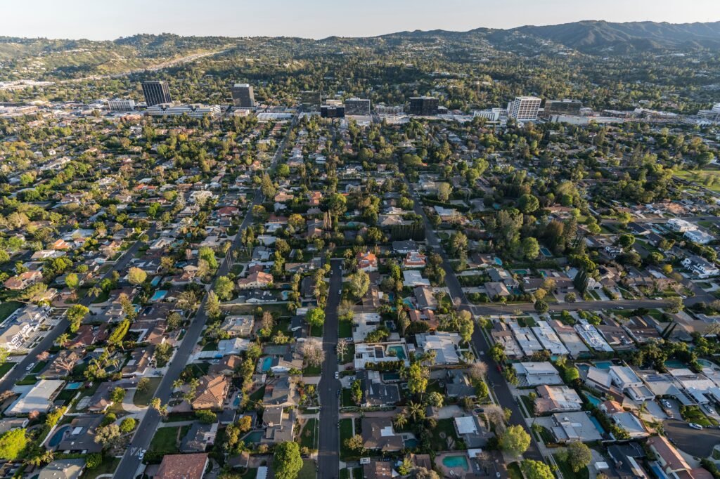Sherman Oaks aerial neighborhood view