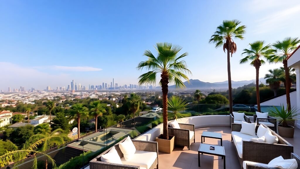 Luxury Beverly Hills estate with panoramic Los Angeles views