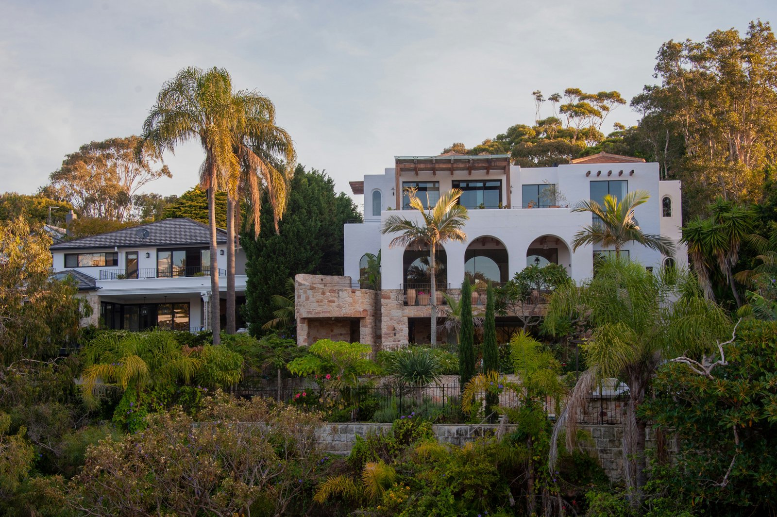 Luxury estate exterior in Calabasas with hillside views